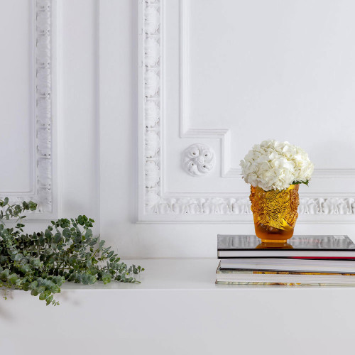 Peony small vase amber – Pivoines Ambre PM Lalique amber