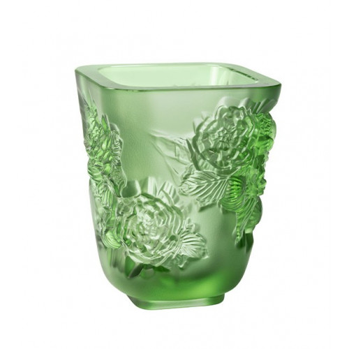 Peony small vase green – Pivoines Vert PM Lalique green