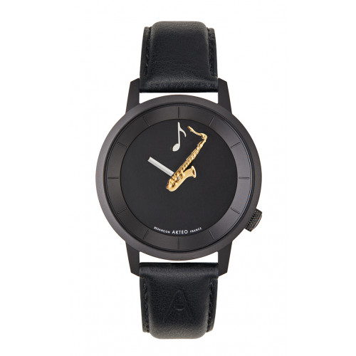 MONTRE SAXOPHONE 38 PVD NOIR Akteo watch