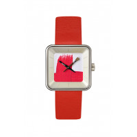 MONTRE PEINTURE ROUGE SQUARE 29 Akteo watch
