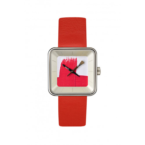 MONTRE PEINTURE ROUGE SQUARE 29 Akteo watch