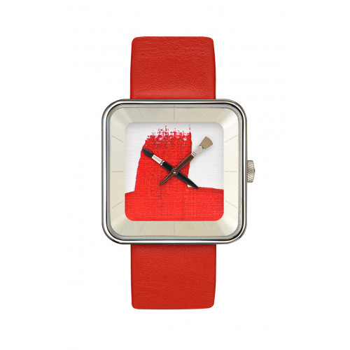MONTRE PEINTURE ROUGE SQUARE 35 Akteo watch
