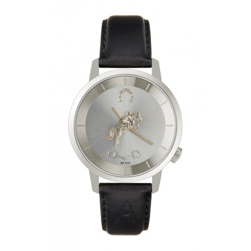 MONTRE EQUITATION CHEVAL ARGENT 38 CNOIR Akteo watch